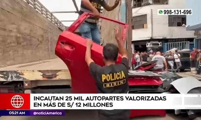 El Agustino Policía incautó autopartes valorizadas en más de S 12