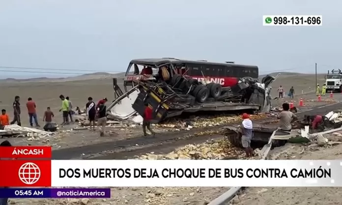 Ncash Dos Muertos Tras Violento Impacto Entre Bus Interprovincial Y