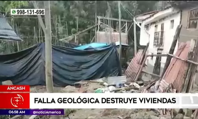 Áncash Falla geológica destruyó viviendas