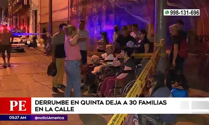 Centro de Lima Derrumbe en quinta dejó a 30 familias en la calle