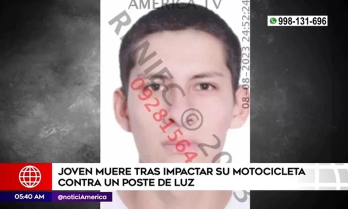 Cercado de Lima Joven murió tras impactar su moto contra poste de luz