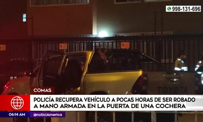 Comas Policía recupera vehículo a pocas horas de ser robado