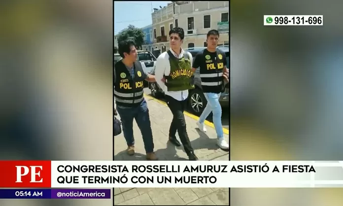 Congresista Rosselli Amuruz asistió a fiesta que terminó con un muerto