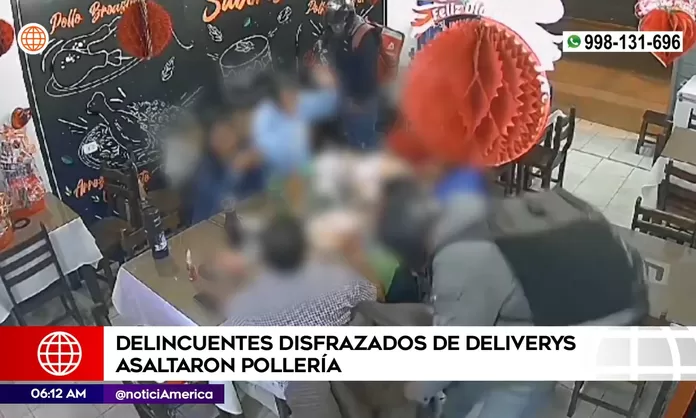 Delincuentes disfrazados de repartidores asaltaron pollería América