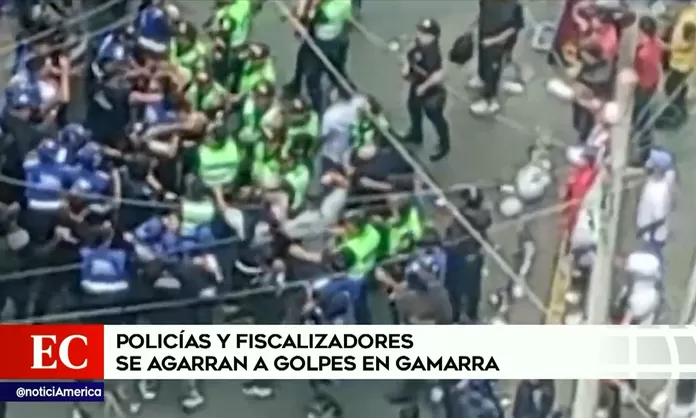 Policías y fiscalizadores se enfrentaron en Gamarra