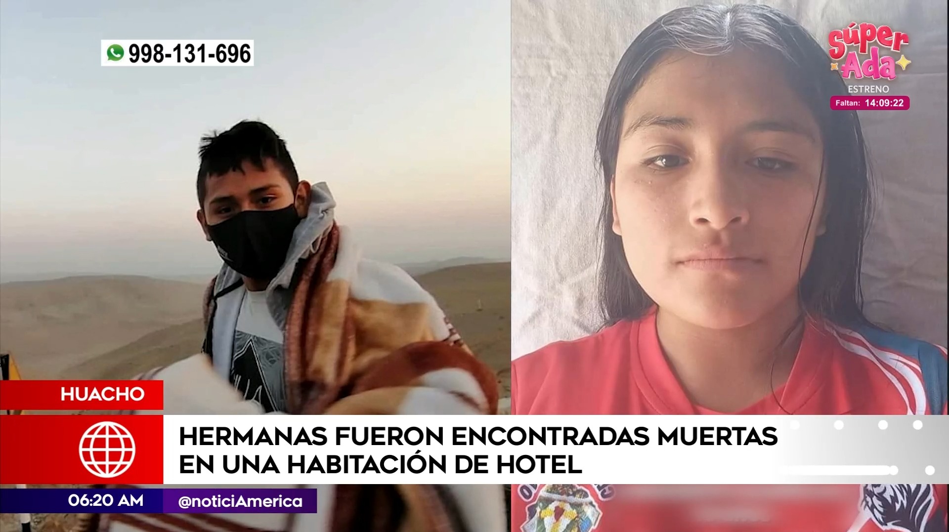 Huacho Joven asesinó a dos hermanas en habitación de hotel América