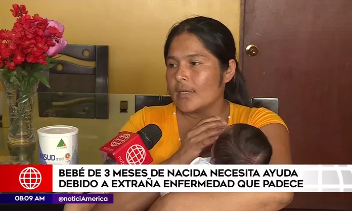 Madre pide ayuda para su bebé de 3 meses que padece rara enfermedad