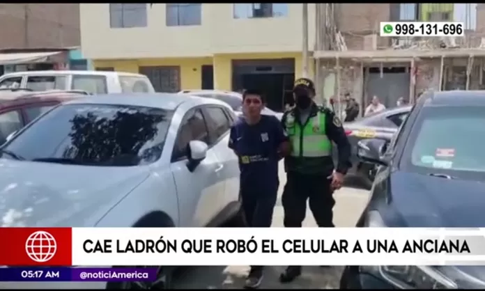 San Juan de Lurigancho Cae ladrón que robó celular a anciana América