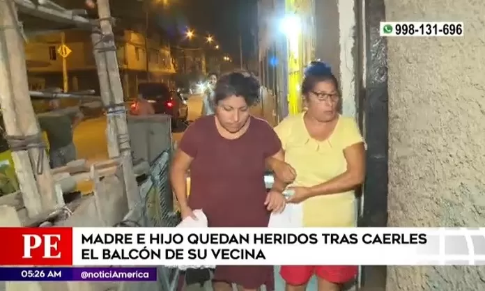 Santa Anita Madre e hijo heridos tras caerles balcón de vivienda encima