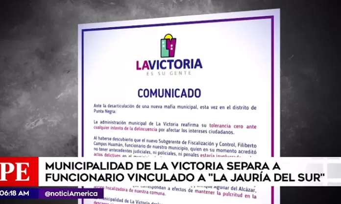 La Victoria Separan A Funcionario Municipal Vinculado A La Jaur A Del