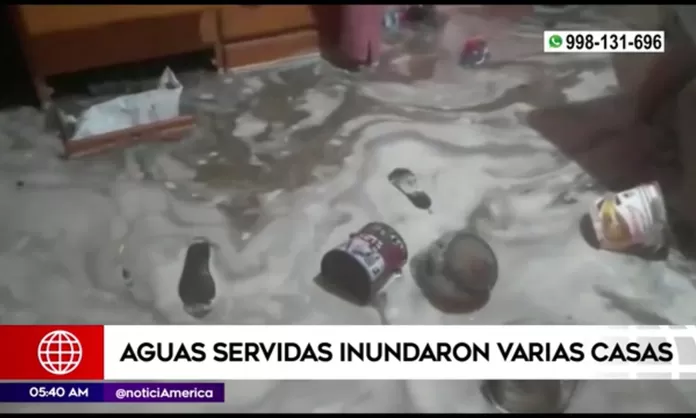 VMT Aguas servidas inundaron varias casas en Tablada De Lurín