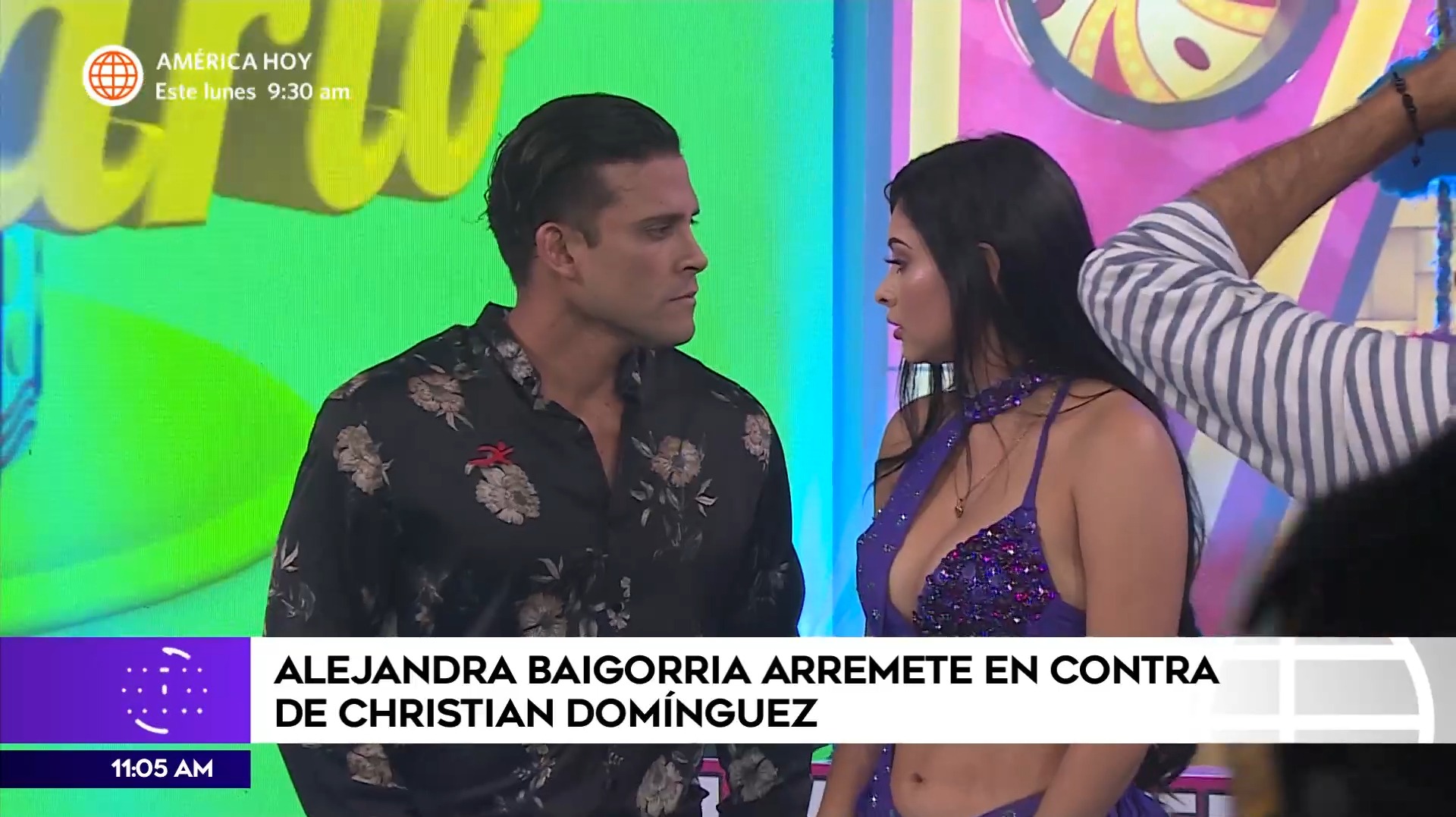 Alejandra Baigorria molesta con Christian Domínguez América Noticias