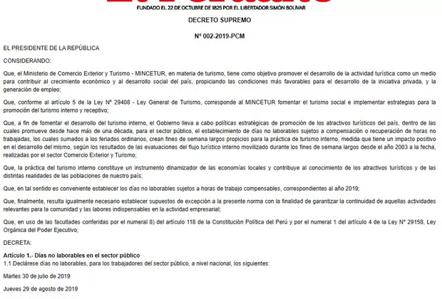 El 31 de octubre será día no laborable a nivel nacional para el sector público