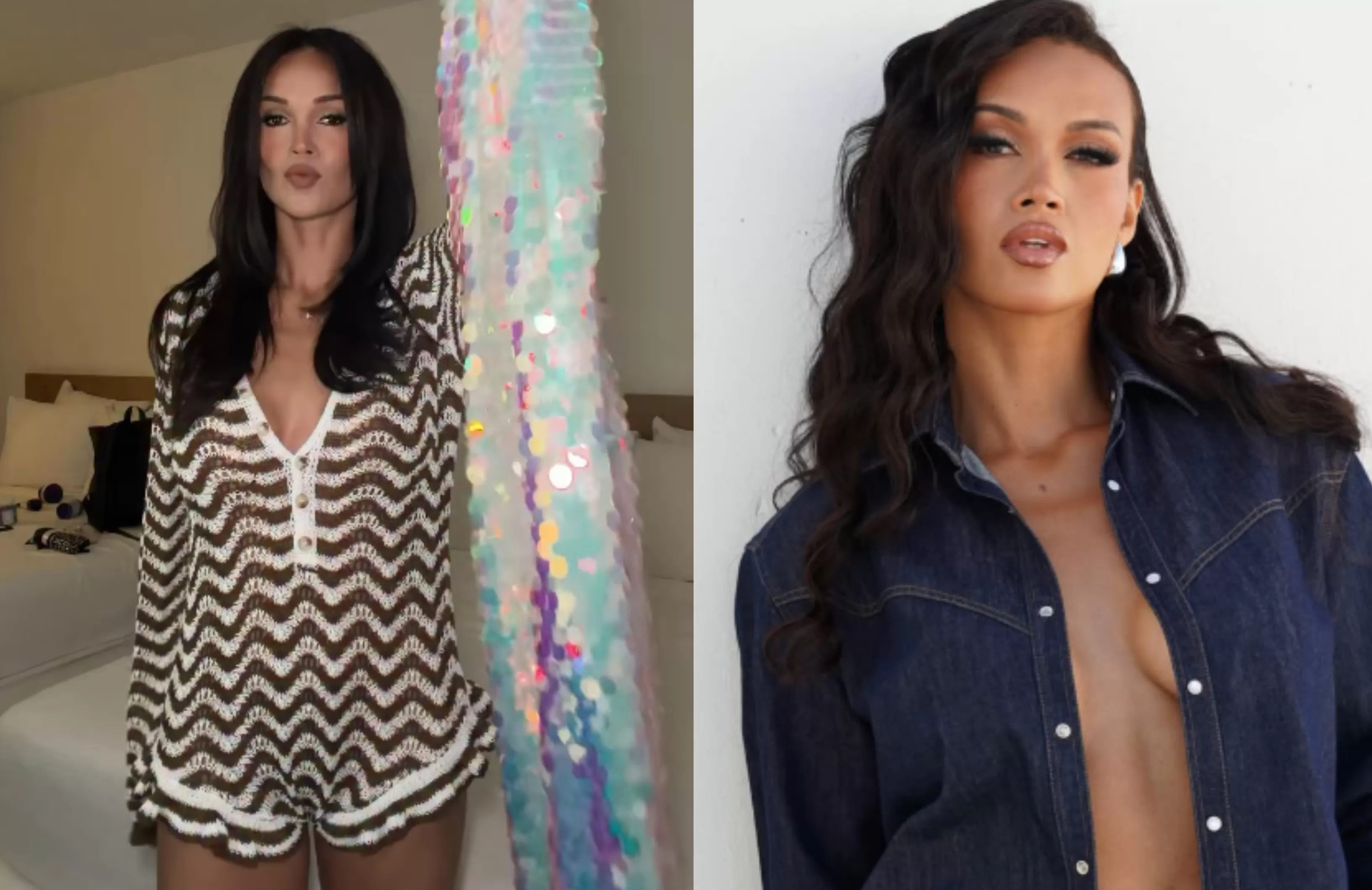 Angie Arizaga se lució con sensual vestido de transparencias