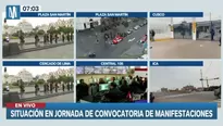 Fuertes contingentes policiales a pie y motorizados rondan las calles / Video: Canal N