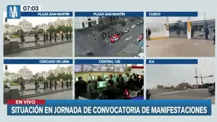 Fuertes contingentes policiales a pie y motorizados rondan las calles / Video: Canal N