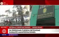 Policía Nacional: 34 personas fueron detenidas durante manifestaciones en Lima - Noticias de municipalidad-lima