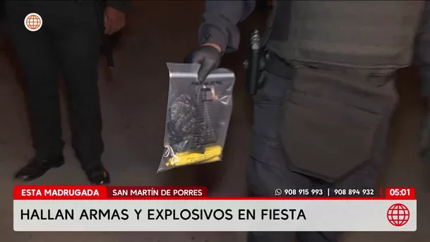 35 detenidos con armas y explosivos en San Martín de Porres. Foto: América Noticias
