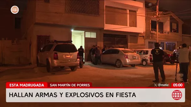 35 detenidos con armas y explosivos en San Martín de Porres. Foto: América Noticias