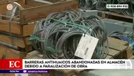 35 toneladas de barreras antihuaicos llevan 8 meses almacenadas