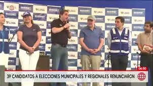 Unos 39 candidatos renunciaron a las elecciones municipales/ Video y Foto: América Noticias
