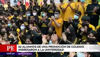 62 alumnos de una promoción de colegio ingresaron a la universidad