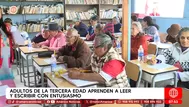 Abuelitos aprenden a leer y escribir en taller de Mi Perú