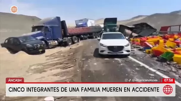 Accidente en Áncash: Cinco integrantes de una familia mueren en violento choque. Foto: América Noticias