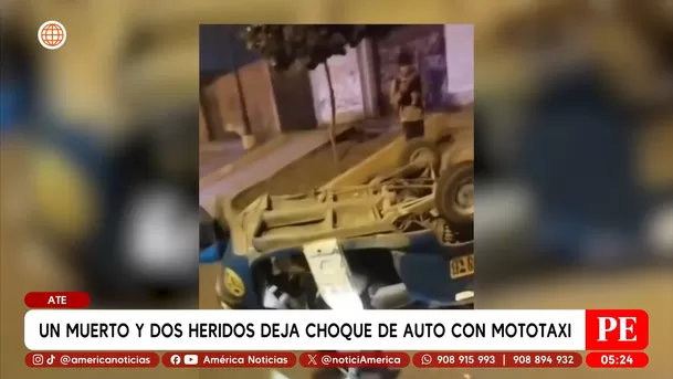 Accidente en Ate deja una mujer muerta y dos heridos tras choque de mototaxi. Foto: América Noticias