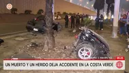 Accidente en Costa Verde deja una mujer muerta y un herido