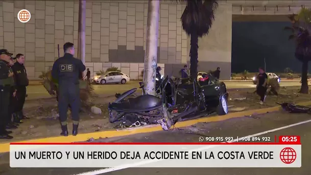 Accidente en San Miguel deja una mujer muerta y un herido. Foto: América Noticias Accidente en San Miguel deja una mujer muerta y un herido. Foto: América Noticias