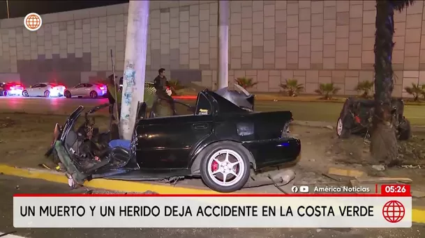 Accidente en San Miguel deja una mujer muerta y un herido. Foto: América Noticias Accidente en San Miguel deja una mujer muerta y un herido. Foto: América Noticias