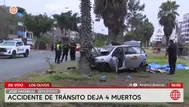 Accidente en Los Olivos deja cuatro fallecidos tras despiste en avenida Universitaria