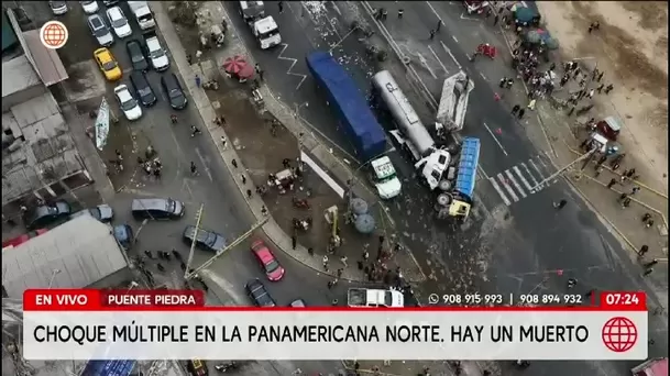 Choque múltiple en Panamericana Norte deja un fallecido y varios heridos/América Noticias