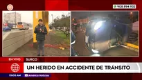 Accidente en la Panamericana Sur dejó un herido en Surco. Foto y video: Canal N