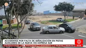 Accidentes por falta de señalización en pistas auxiliares de la nueva Vía Expresa Sur en Surco. Foto y video: América Noticias