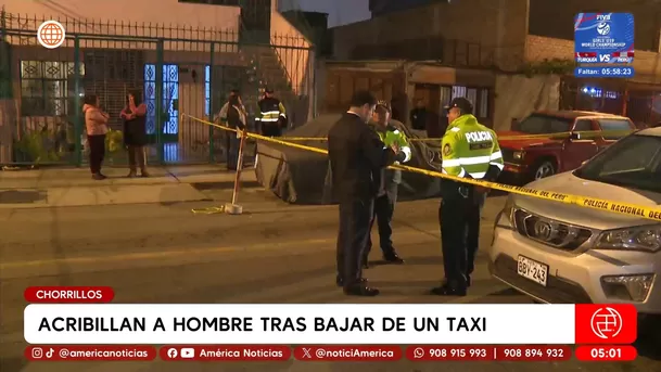 Acribillan a hombre tras bajar de un taxi en Chorrillos. Foto: América Noticias Acribillan a hombre tras bajar de un taxi en Chorrillos. Foto: América Noticias