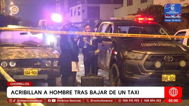 Acribillan a hombre tras bajar de un taxi en Chorrillos. Foto: América Noticias Acribillan a hombre tras bajar de un taxi en Chorrillos. Foto: América Noticias