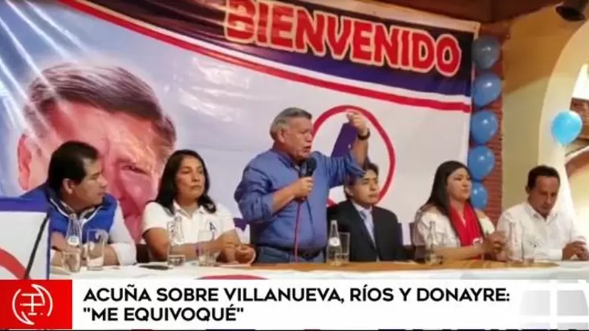 Acuña afirmó que se “equivocó” al invitar a Villanueva, Donayre y Ríos a APP 