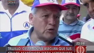 C&eacute;sar Acu&ntilde;a rechaz&oacute; acusaci&oacute;n de plagio. Video: Am&eacute;rica Noticias