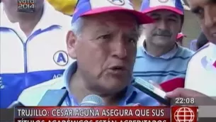 C&eacute;sar Acu&ntilde;a rechaz&oacute; acusaci&oacute;n de plagio. Video: Am&eacute;rica Noticias