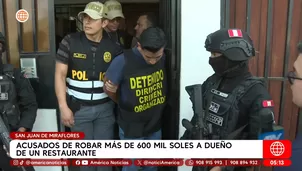 Acusados de robar más de 600 mil soles a dueño de restaurante. Foto y video: América Noticias