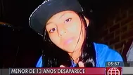 Adolescente de 13 años desapareció en Chorrillos: creen que fue secuestrada