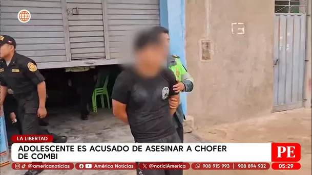Adolescente es acusado de asesinar a chofer de combi en La Libertad. Foto: América Noticias