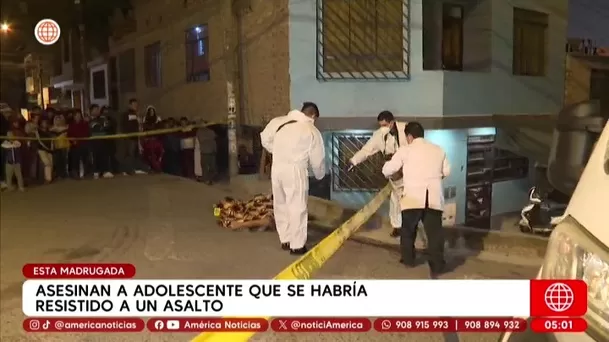 Asesinan a adolescente que se habría resistido a asalto en San Juan de Lurigancho. Foto: América Noticias