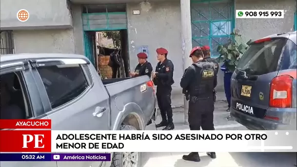 Adolescente habría sido asesinado por otro menor de edad en Ayacucho. Foto: América Noticias