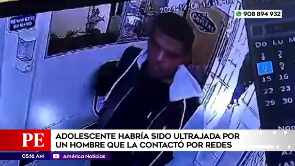 Adolescente habría sido ultrajada por un hombre que la contactó por redes. Foto: América Noticias