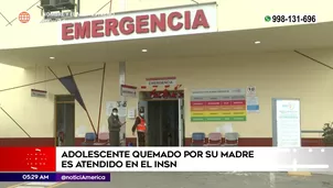 Adolescente quemado por su madre recibe atención en el INSN. Foto y video: América Noticias