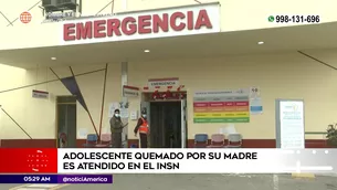 Adolescente quemado por su madre recibe atención en el INSN. Foto y video: América Noticias