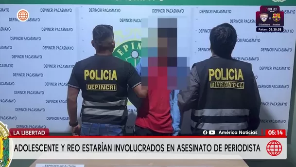 Adolescente y reo implicados en crimen de periodista en Pacasmayo. Foto: América Noticias Adolescente y reo implicados en crimen de periodista en Pacasmayo. Foto: América Noticias
